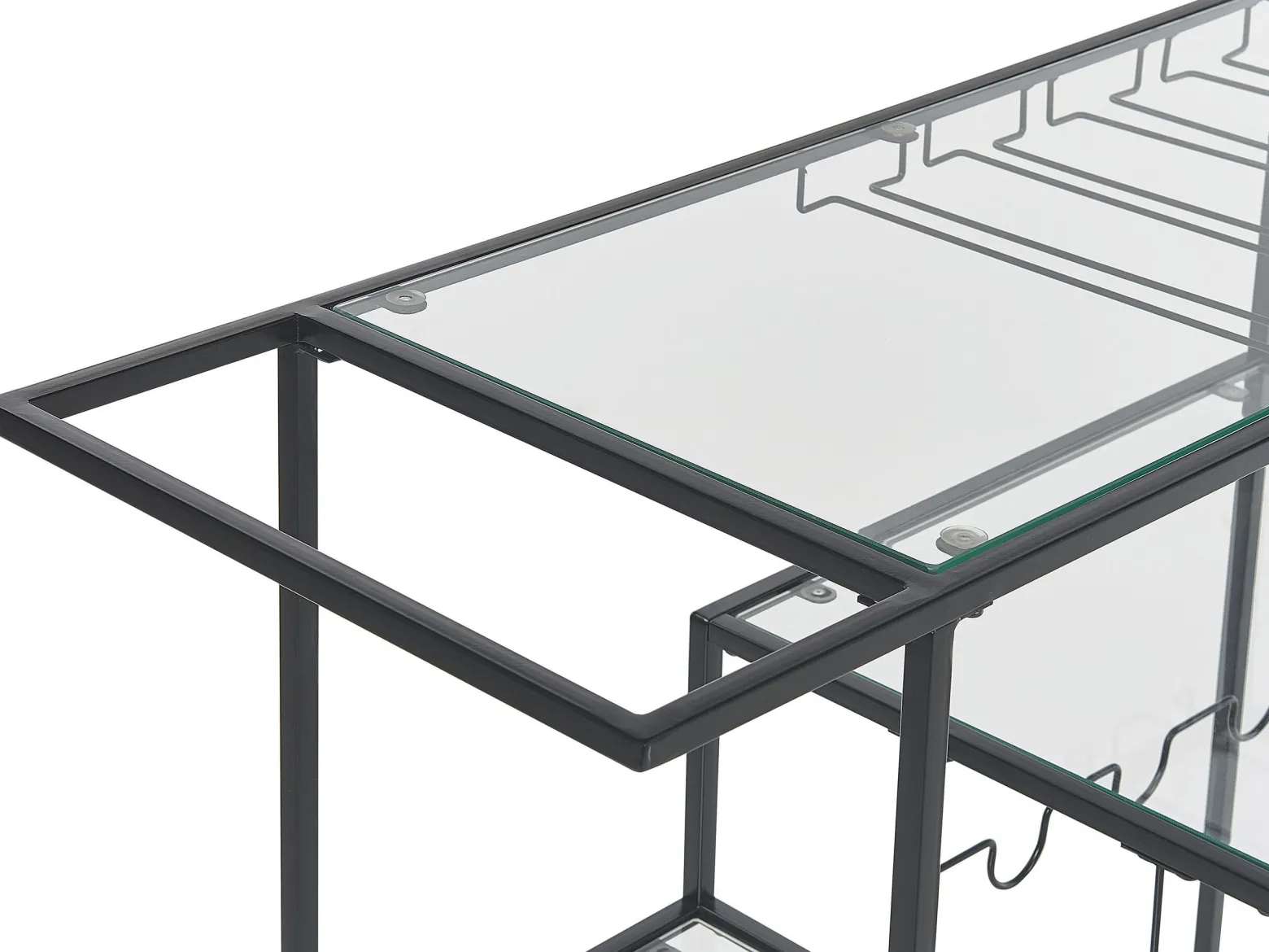 Wózek kuchenny stojak na butelki 86 x 40 czarny