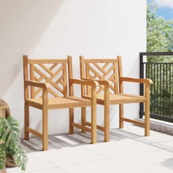 2x Krzesło Ogrodowe Drewniane Siedzisko Na Taras Balkon Ogród