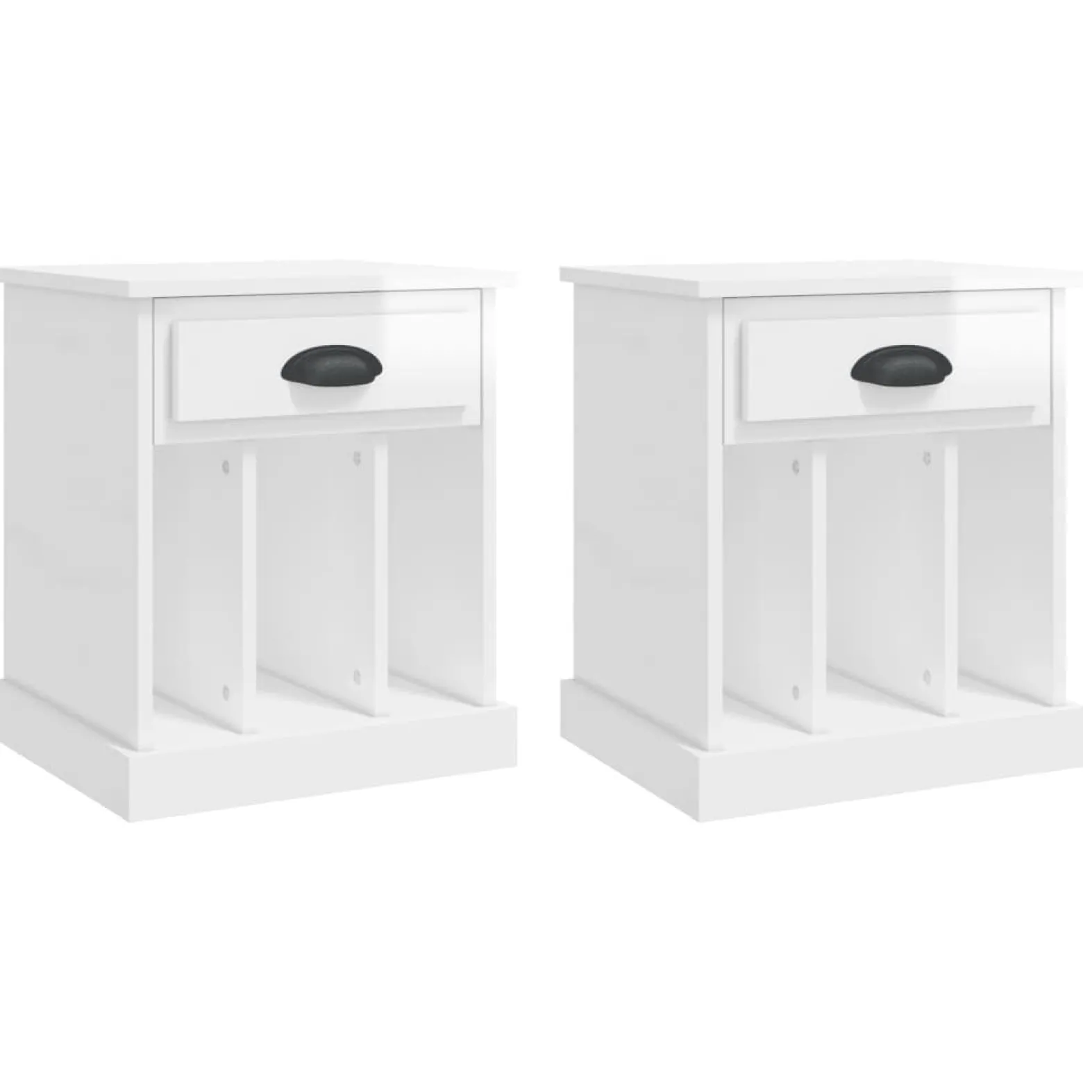 2x Szafka Nocna Stolik Komoda Biała z Szufladą Do Sypialni 43x36x50 cm