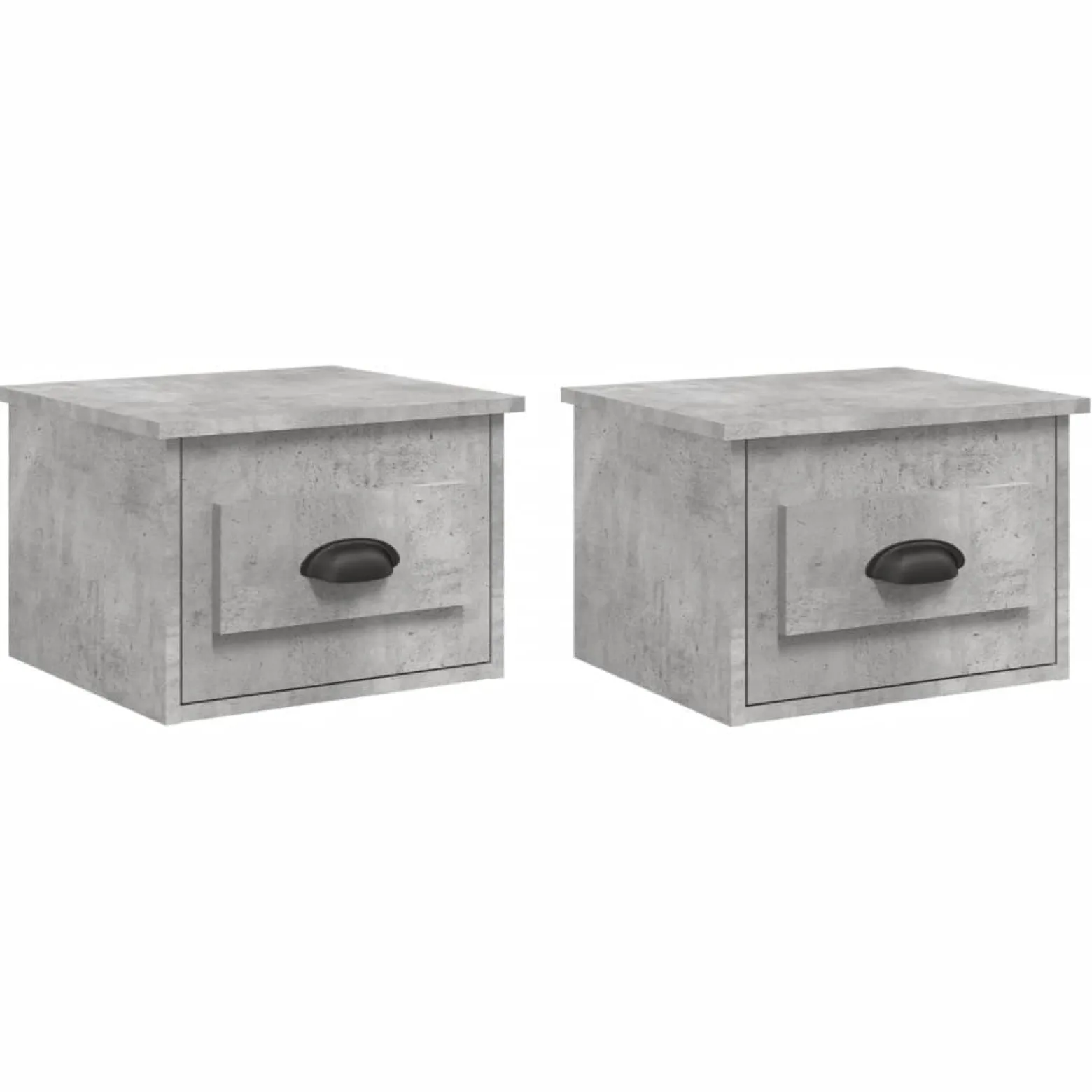 2x Szafka Nocna Stolik Szara z Szufladą Wisząca Do Sypialni 41,5x36x28 cm