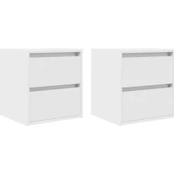 2x Szafka Nocna Wisząca Biała Komoda Stolik Nocny Do Sypialni 38x34x40 cm