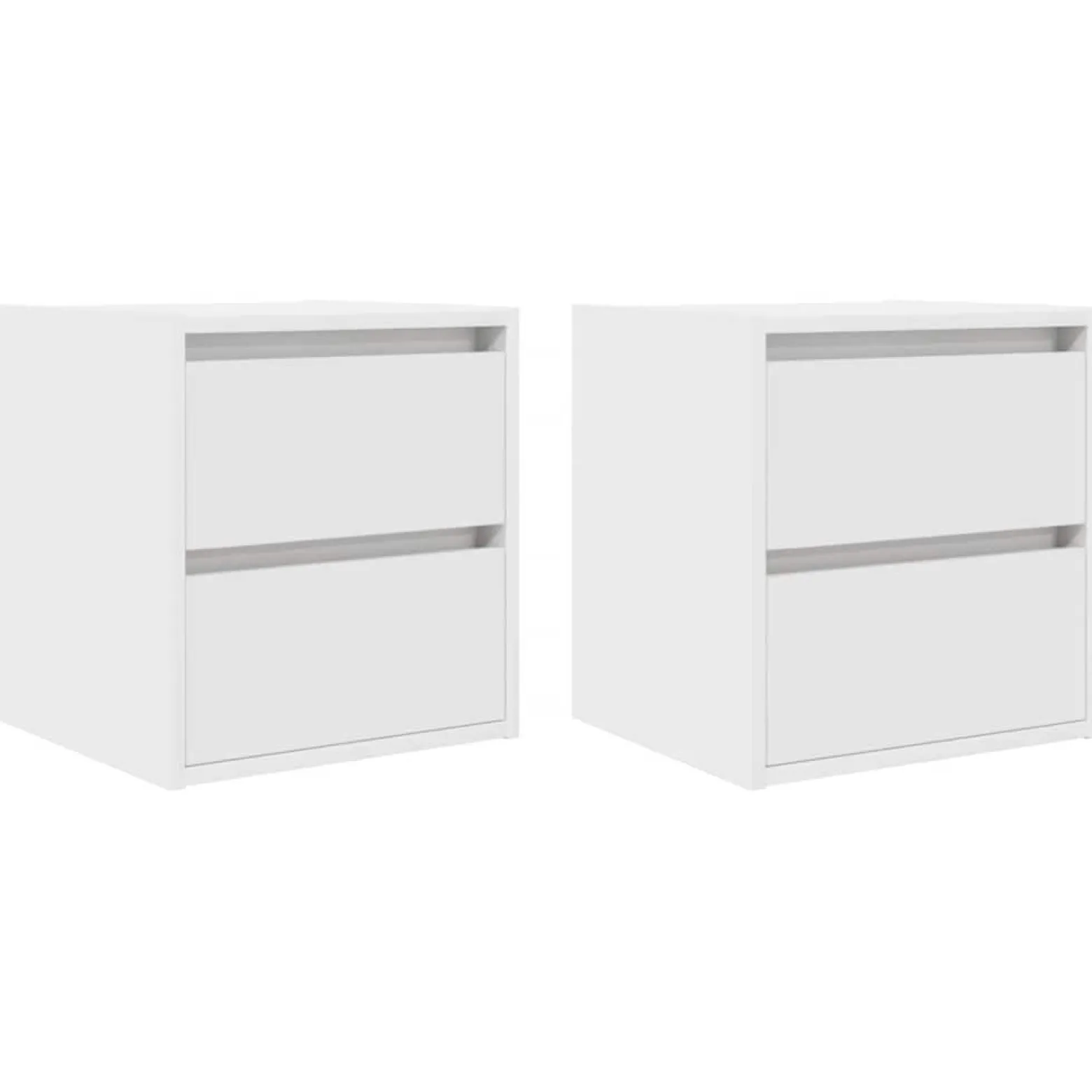 2x Szafka Nocna Wisząca Biała Komoda Stolik Nocny Do Sypialni 38x34x40 cm