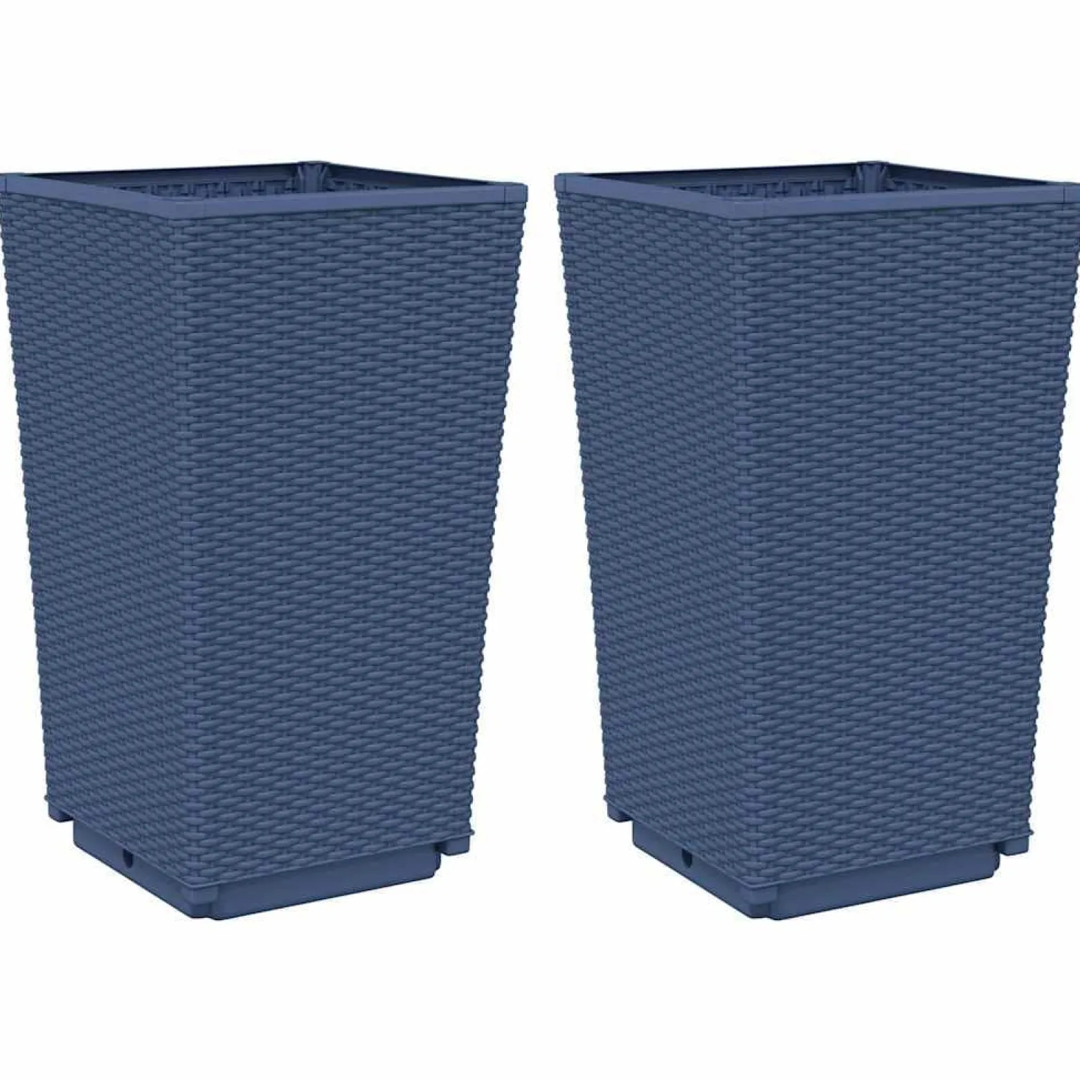 2x Donica Ogrodowa Szara Plastikowa Doniczka Na Ogród 32,5x32,5x57