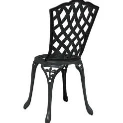 2x Krzesło Ogrodowe Aluminiowe Czarne Na Taras Balkon Ogród