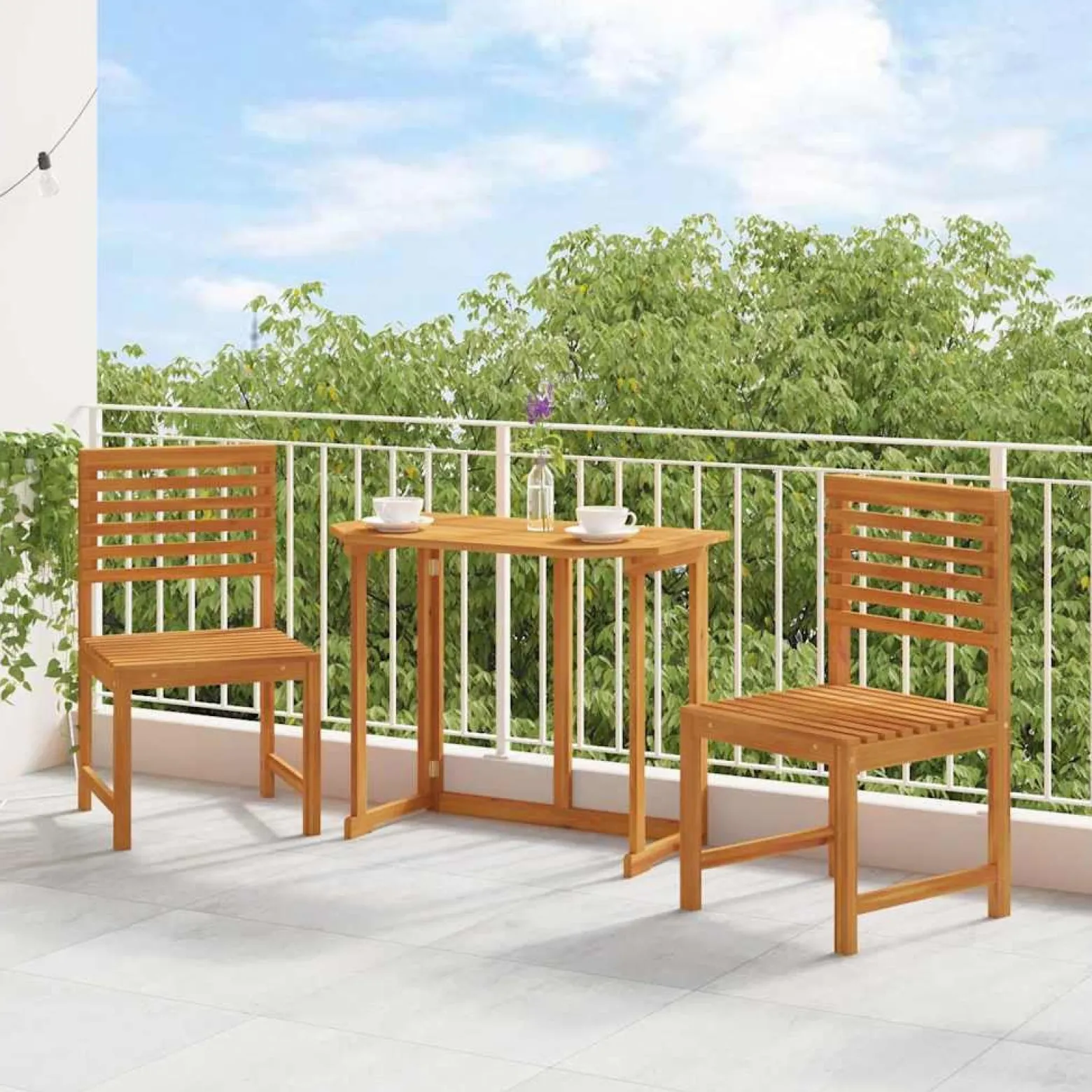 2x Krzesło Ogrodowe Drewniane Siedzisko Na Taras Balkon Ogród