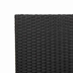 2x Krzesło Ogrodowe z Poduszkami Rattan Czarne Na Taras Balkon Ogród