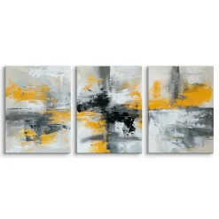 3x Obraz Set Imitacja Farby W Stylu Nowoczesnym 30x40cm