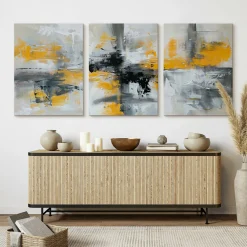 3x Obraz Set Imitacja Farby W Stylu Nowoczesnym 30x40cm