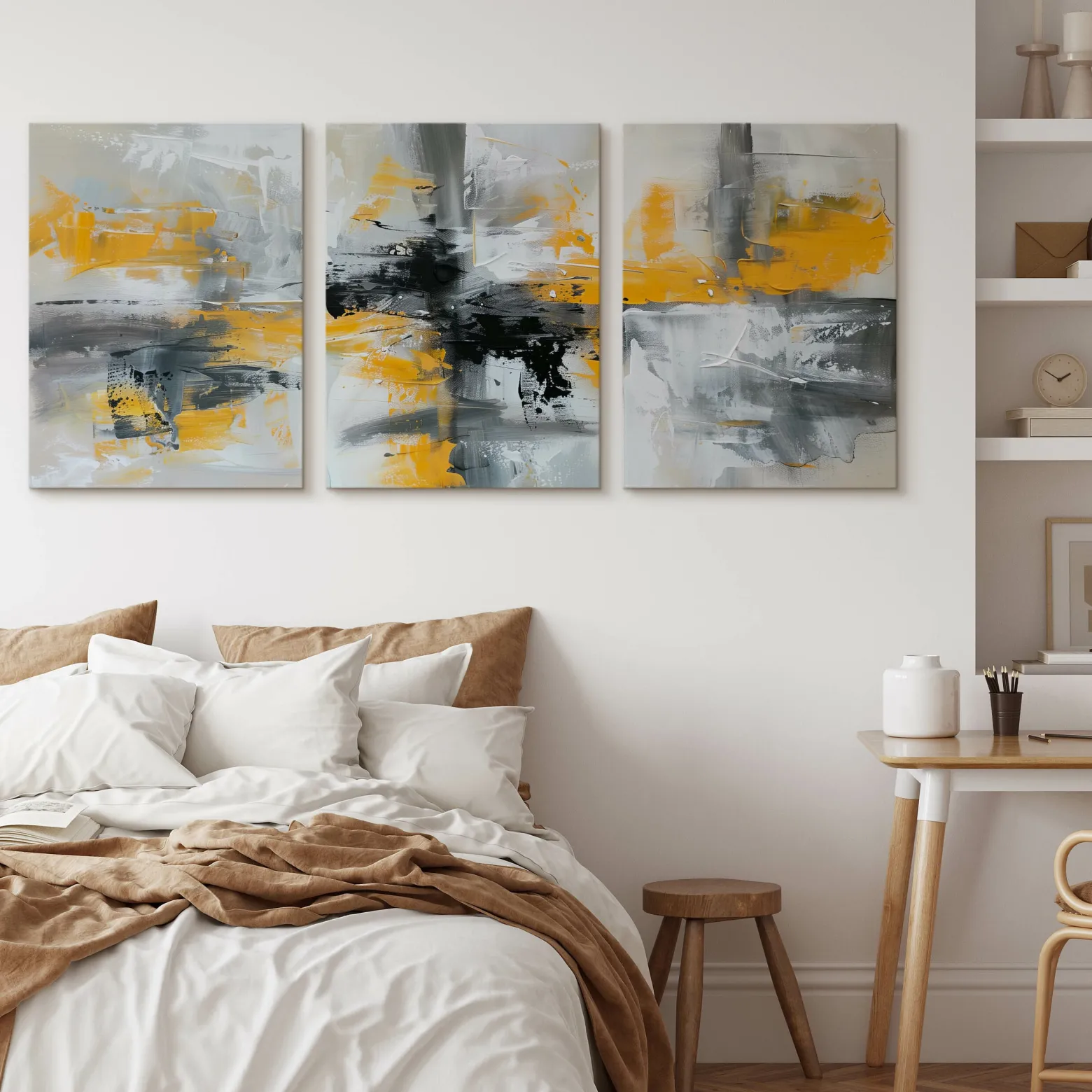 3x Obraz Set Imitacja Farby W Stylu Nowoczesnym 30x40cm