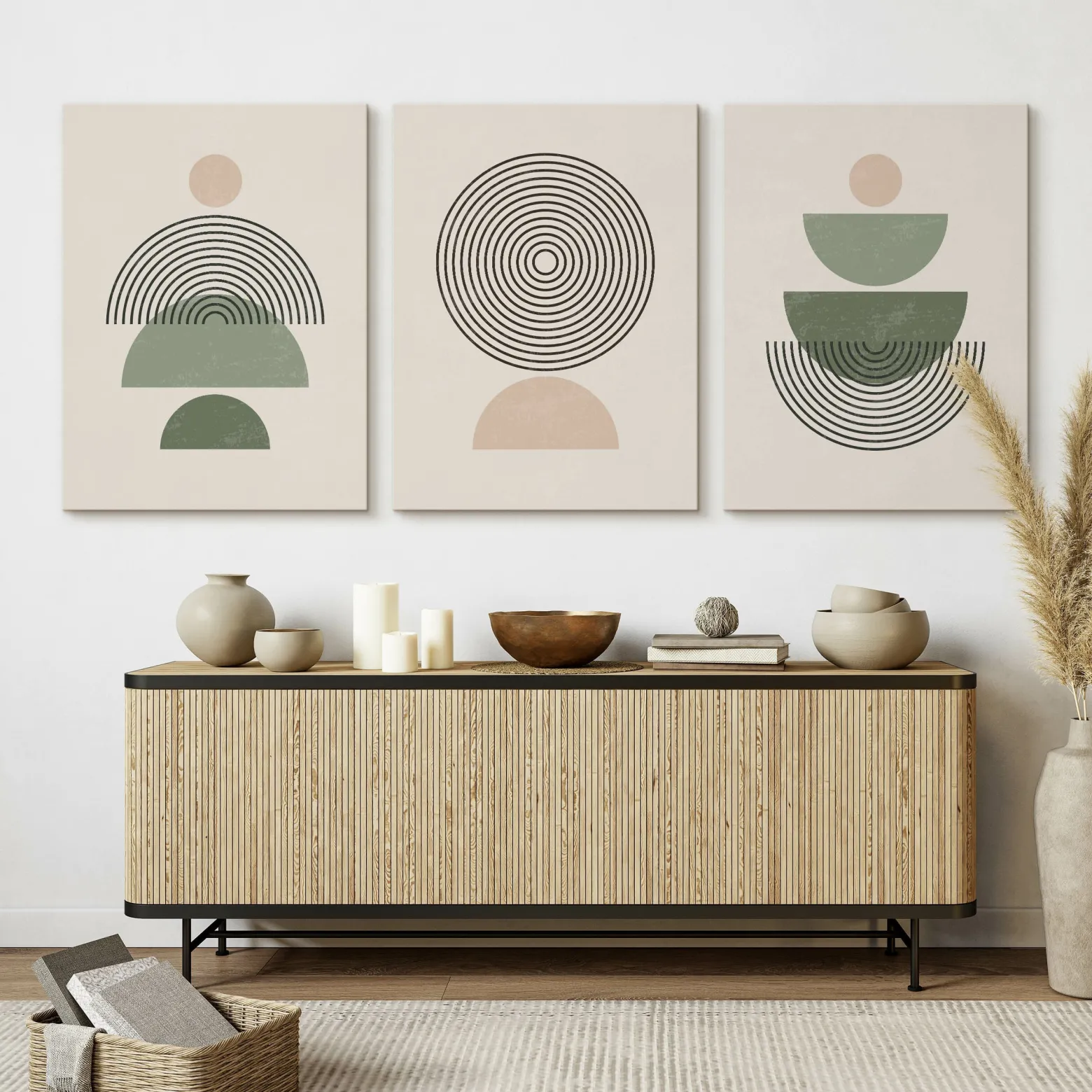 3x Obraz Set Minimalizm W Stylu Boho 30x40cm