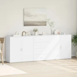 3x Szafka Biała 79x38x80 cm do Salonu Pokoju Sypialni