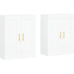 2x Szafka Biała 69.5x34x90 cm do Salonu Pokoju Sypialni