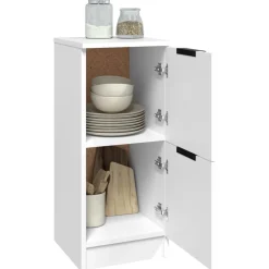 2x Szafka Biała z Drzwiami 30x30x70 cm do Salonu Pokoju Sypialni