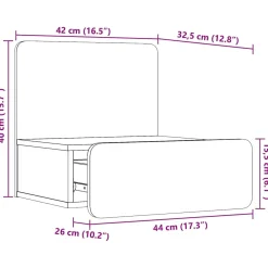 2x Szafka Nocna Biała Komoda Stolik Nocny Do Sypialni 44 x 32.5 x 40 cm