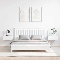 2x Szafka Nocna Biała Komoda Stolik Nocny Do Sypialni 44 x 32.5 x 40 cm