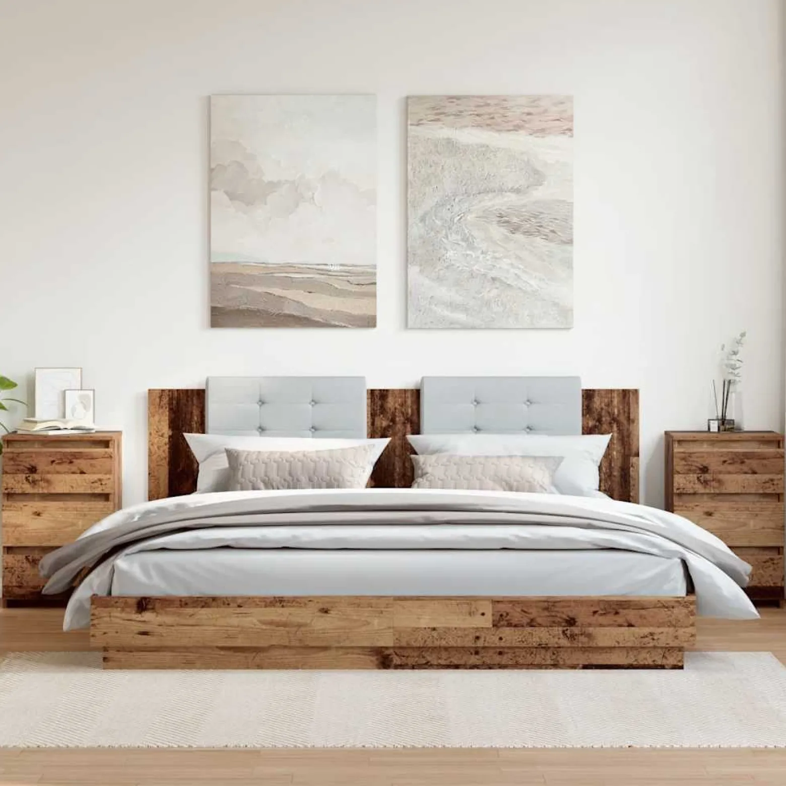 2x Szafka Nocna Komoda Stolik Półka Nocna Do Sypialni 40x35x62.5 cm