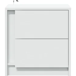 2x Szafka Nocna Stolik Biała z Szufladą z LED Do Sypialni 43x34x45 cm