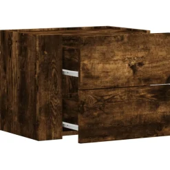 2x Szafka Nocna Stolik Brązowa z Szufladą Wisząca Do Sypialni 45x30x35 cm