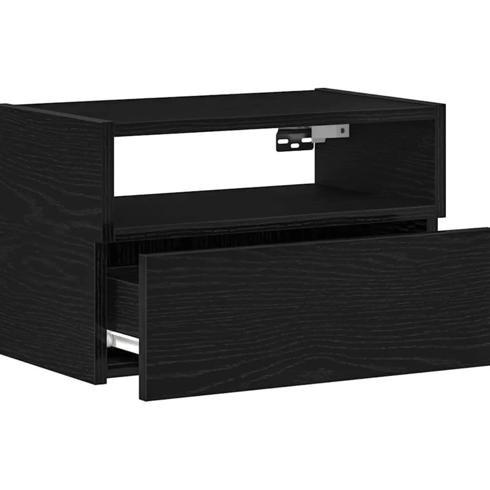 2x Szafka Nocna Stolik Czarna z Szufladą Wisząca Do Sypialni 45x26x28,5 cm