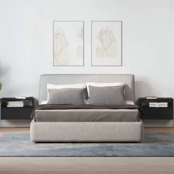 2x Szafka Nocna Stolik Czarna z Szufladą Wisząca Do Sypialni 45x26x28,5 cm