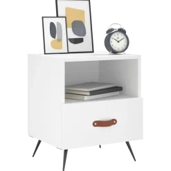 2x Szafka Nocna Stolik Komoda Biała z Szufladą Do Sypialni 40x35x47,5 cm