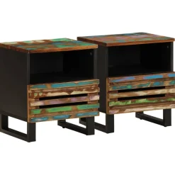2x Szafka Nocna Stolik Komoda Brązowa z Szufladą Do Sypialni 40x34x46 cm