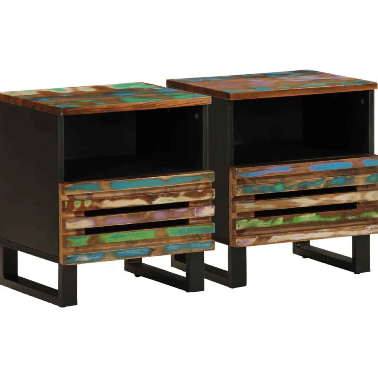 2x Szafka Nocna Stolik Komoda Brązowa z Szufladą Do Sypialni 40x34x46 cm