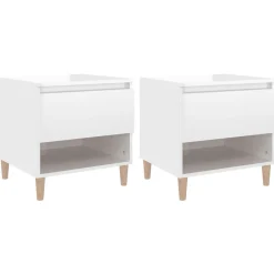 2x Szafka Nocna Stolik Komoda Biała Do Sypialni Pokoju Salonu 50x46x50 cm