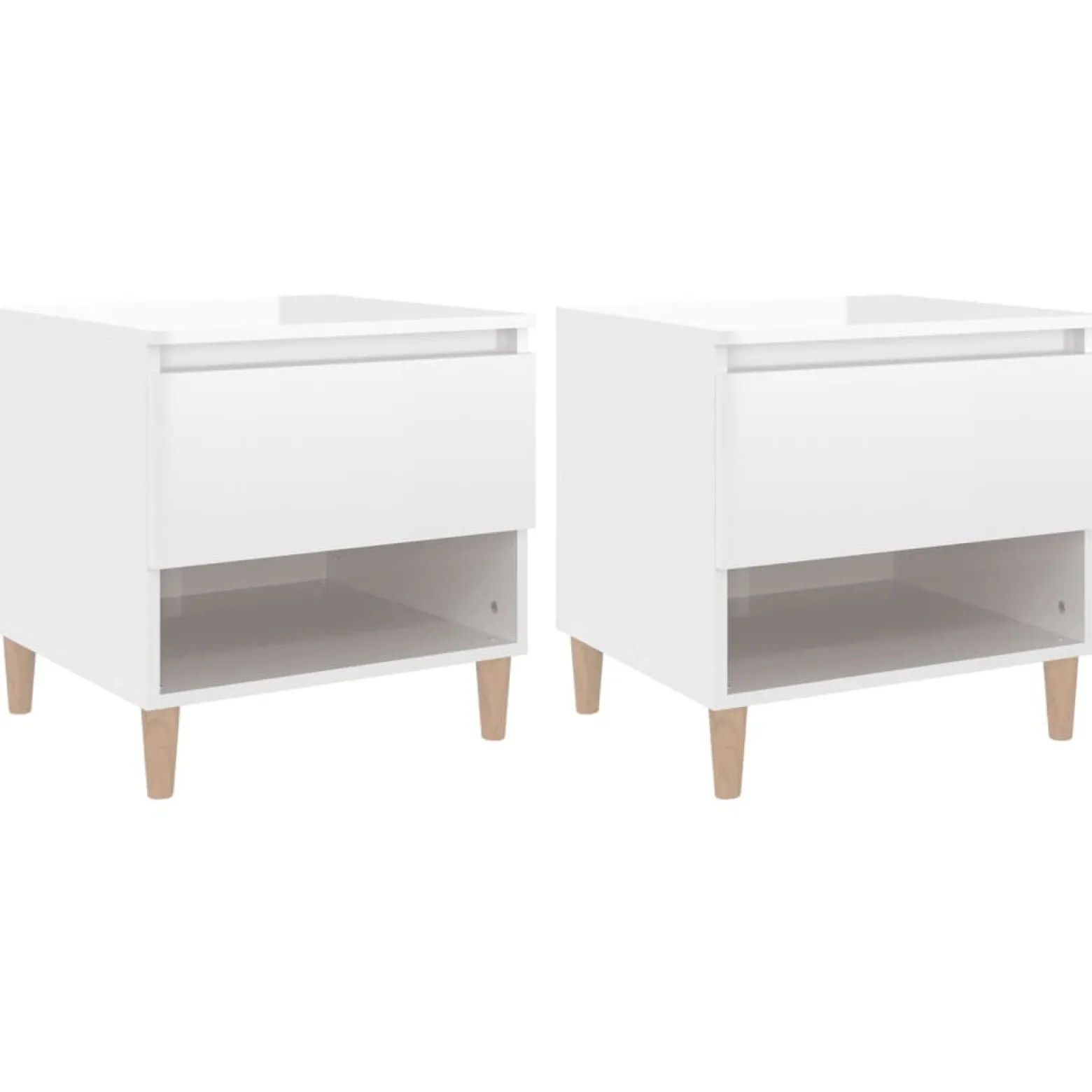 2x Szafka Nocna Stolik Komoda Biała Do Sypialni Pokoju Salonu 50x46x50 cm