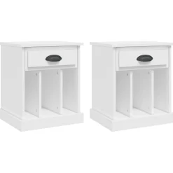 2x Szafka Nocna Stolik Komoda Biała z Szufladą Do Sypialni 43x36x50 cm