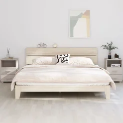 2x Szafka Nocna Stolik Komoda Biała z Szufladą Do Sypialni 40x35x62 cm