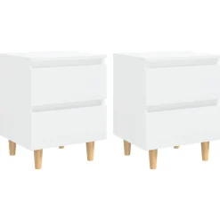 2x Szafka Nocna Stolik Komoda Biała z Szufladą Do Sypialni 40x35x50 cm