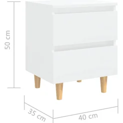 2x Szafka Nocna Stolik Komoda Biała z Szufladą Do Sypialni 40x35x50 cm
