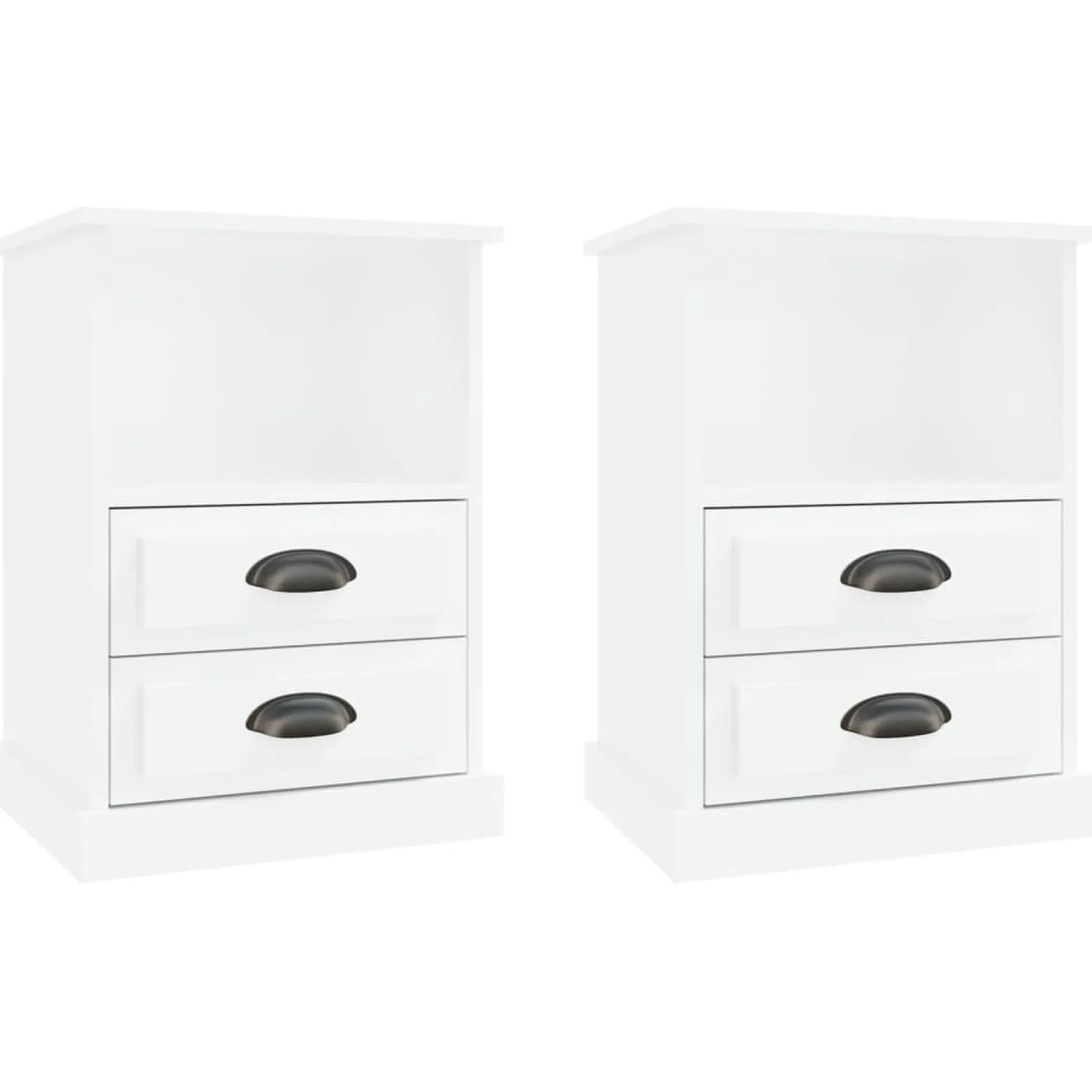 2x Szafka Nocna Stolik Komoda Biała z Szufladą Do Sypialni 43x36x60 cm