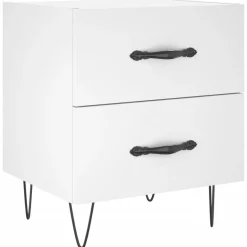 2x Szafka Nocna Stolik Komoda Biała z Szufladą Do Sypialni 40x35x47,5 cm