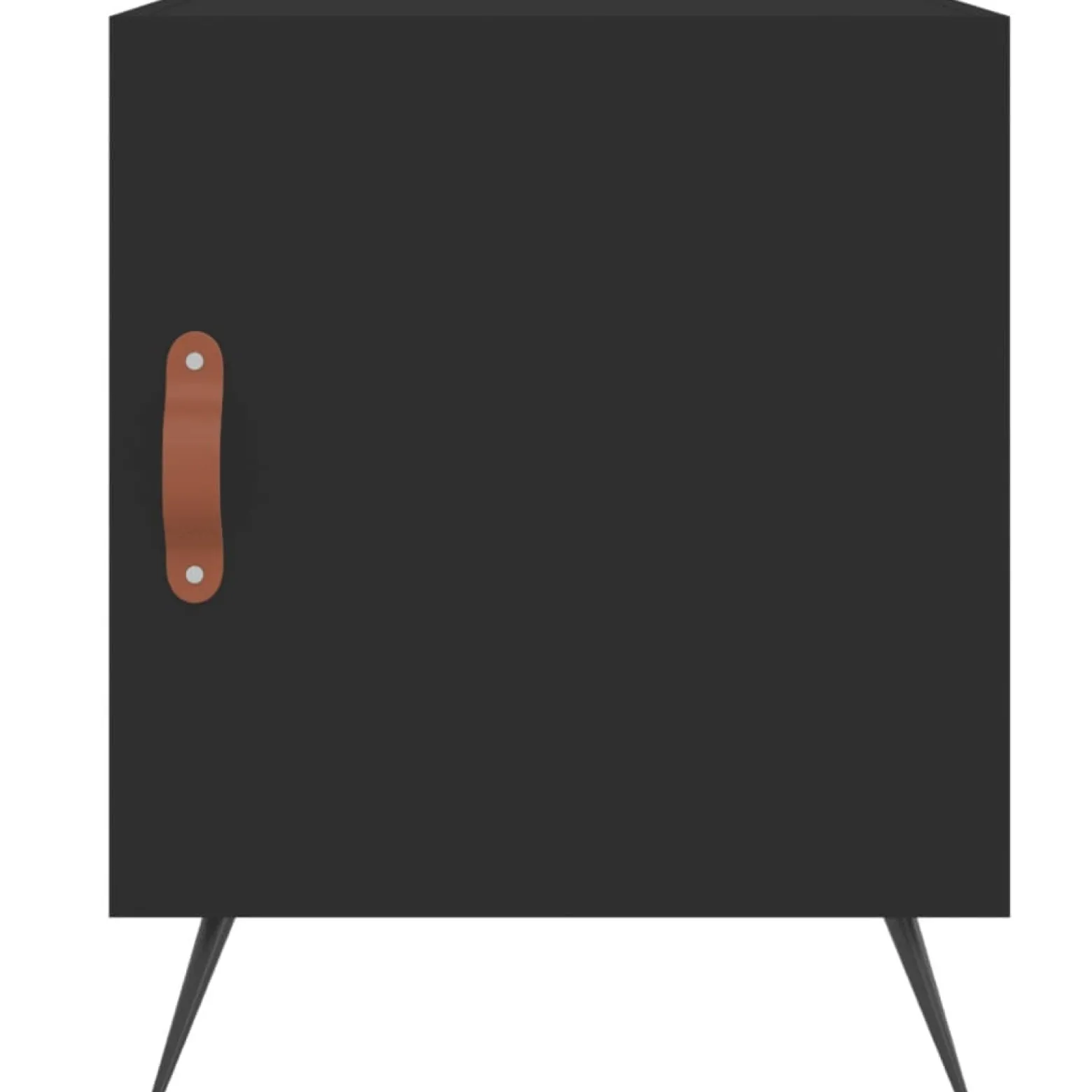 2x Szafka Nocna Stolik Komoda Czarna z Drzwiami Do Sypialni 40x40x50 cm
