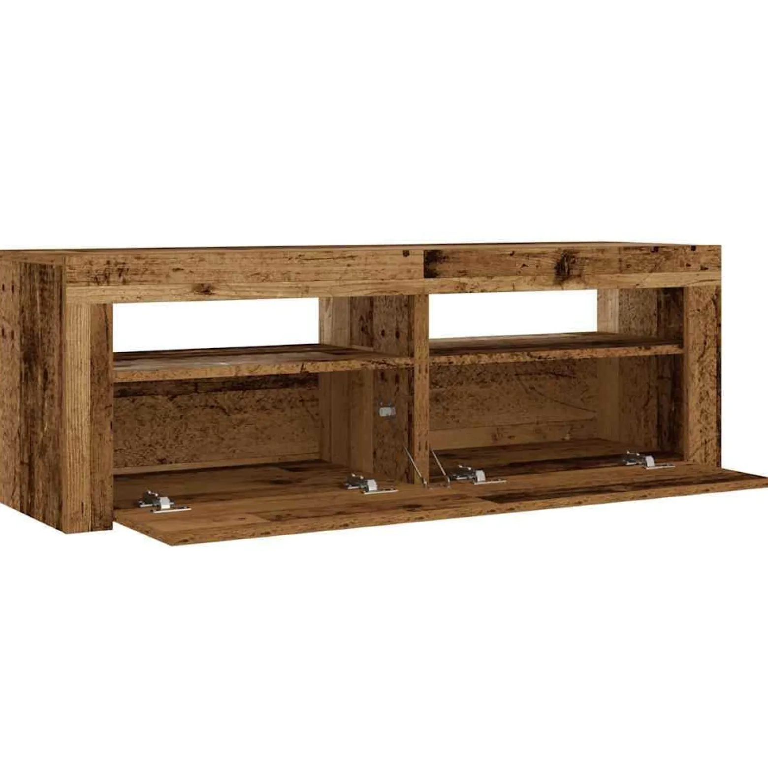 2x Szafka Nocna Stolik Komoda Szara z LED Do Sypialni 60x35x40 cm