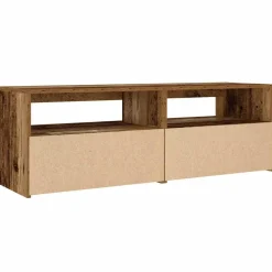 2x Szafka Nocna Stolik Komoda Szara z LED Do Sypialni 60x35x40 cm