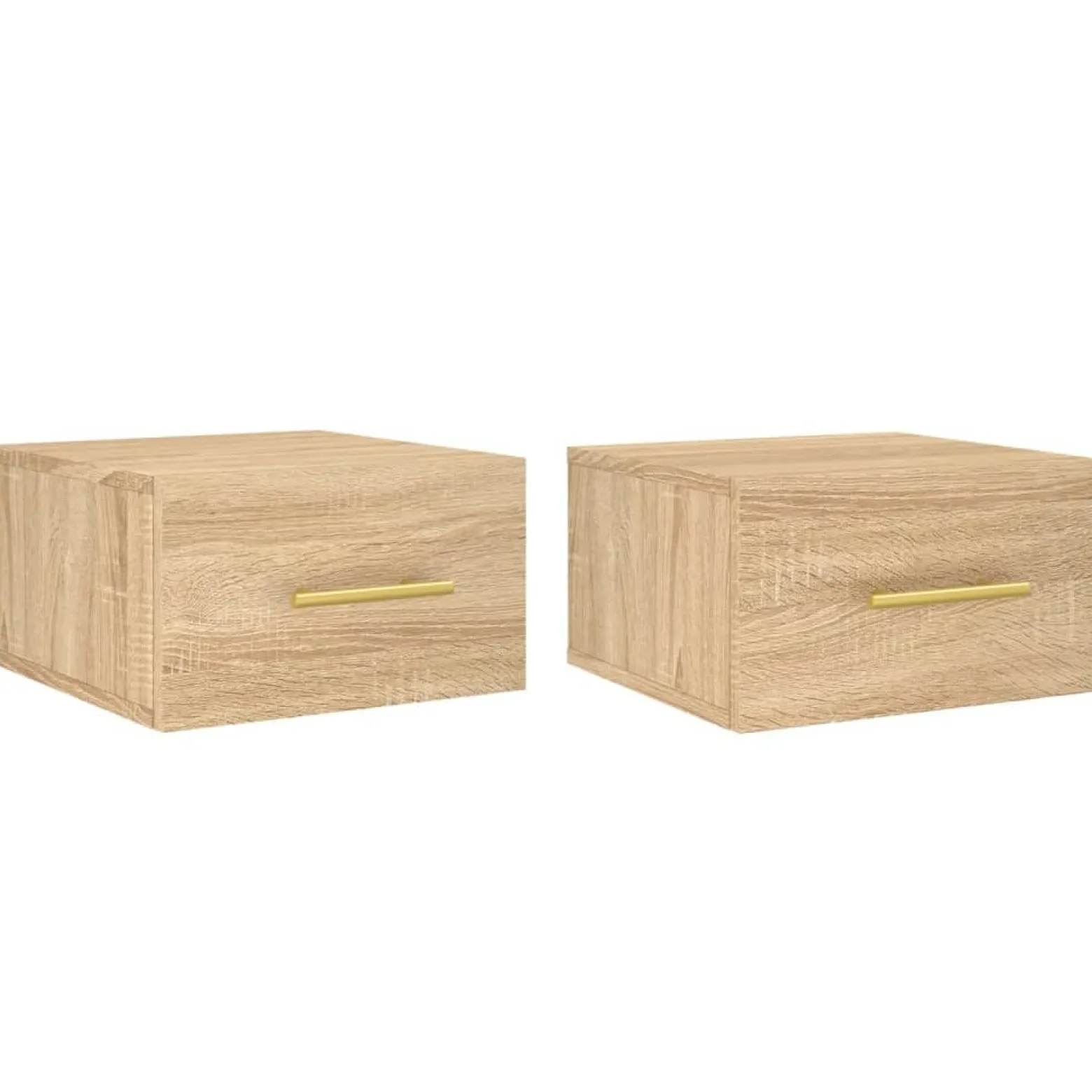 2x Szafka Nocna Wisząca Brąz Komoda Stolik Nocny Do Sypialni 35x35x20 cm