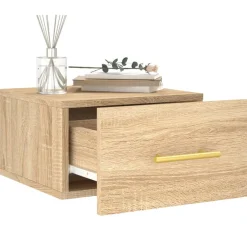 2x Szafka Nocna Wisząca Brąz Komoda Stolik Nocny Do Sypialni 35x35x20 cm