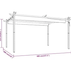 Zadaszenie ogrodowe Antracyt 4 x 3 x 2.2 m Tkanina vidaXL