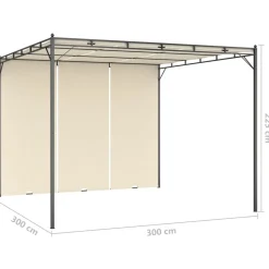 Zadaszenie ogrodowe Kremowy 3 x 3 x 2.25 m Tkanina vidaXL