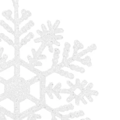 Zawieszka choinkowa 12 szt. śnieżynka biały brokat