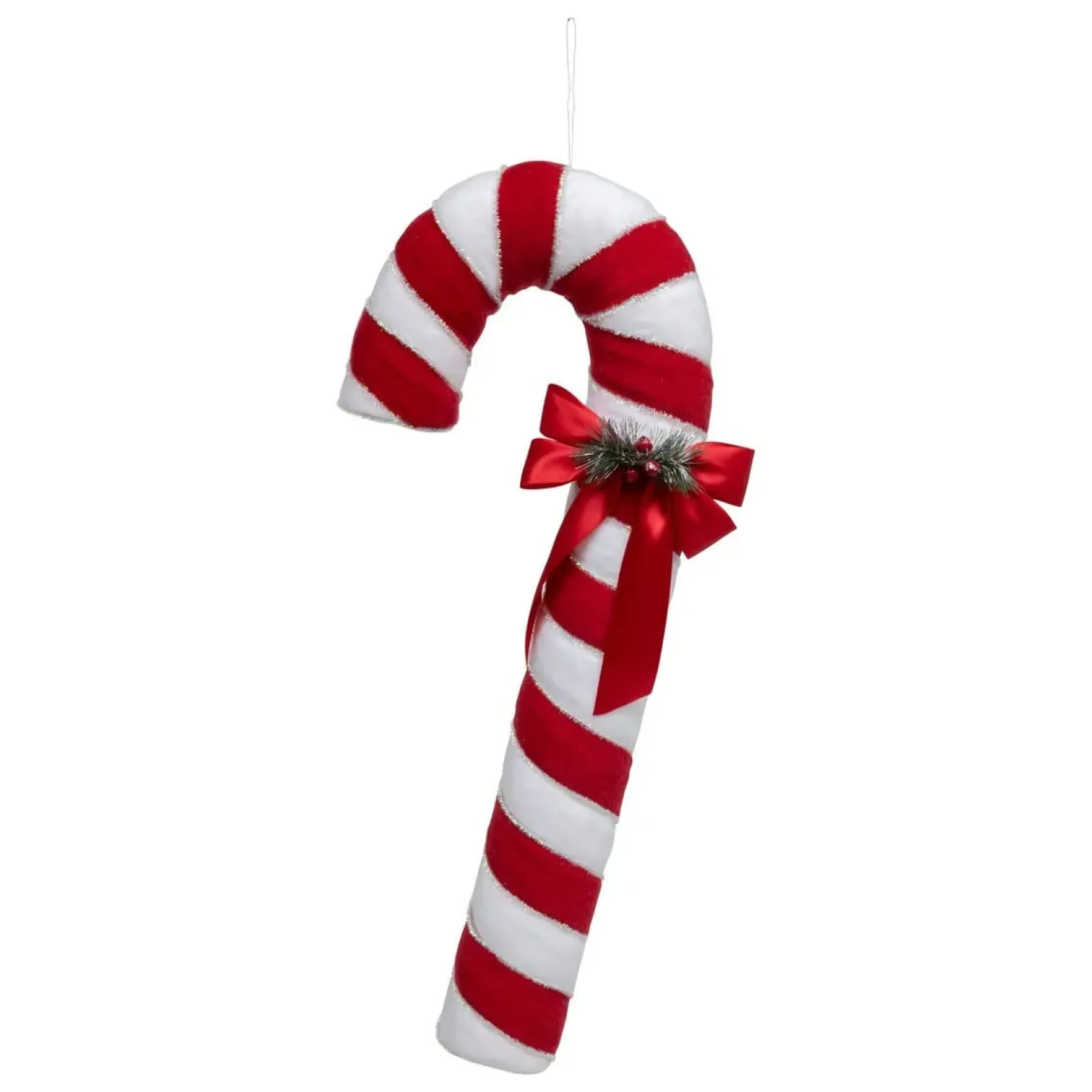 Zawieszka Laska Cukrowa aksamitna z kokardą 79 cm