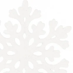 Zawieszki świateczne 8 szt. śnieżynki brokatowe 8 cm białe