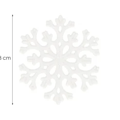 Zawieszki świateczne 8 szt. śnieżynki brokatowe 8 cm białe