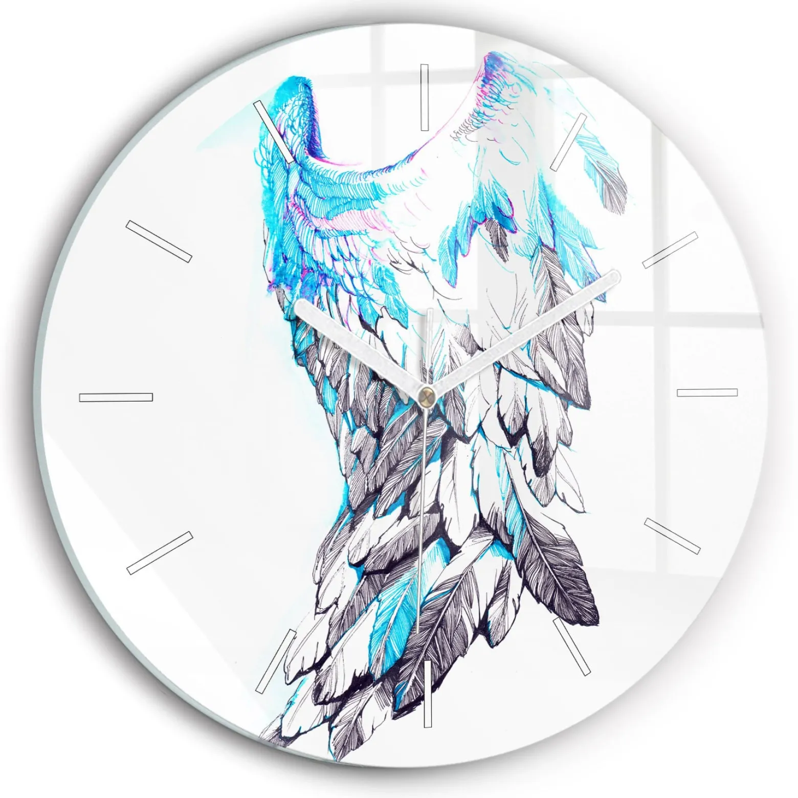 Zegar ścienny dekoracyjny cichy Imitacja ptasich skrzydeł