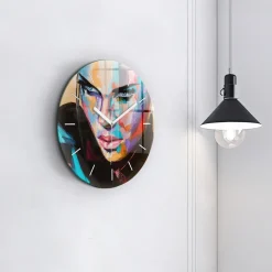 Zegar ścienny dekoracyjny cichy Portret kobiety fi30