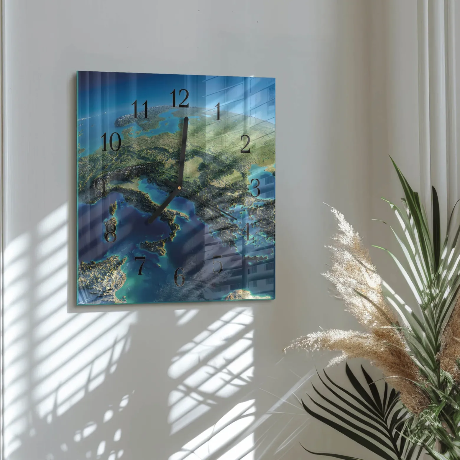 Zegar do kuchni 30x30 Ziemia design na ścianę