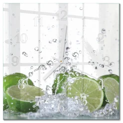 Zegar foto 30x30 Limonki nowoczesny na ścianę